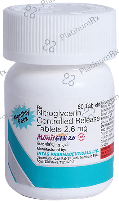 Monit GTN 2.6mg Tablet CR 60s