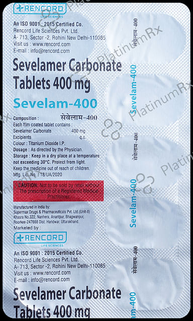 Sevelam 400 Tablet