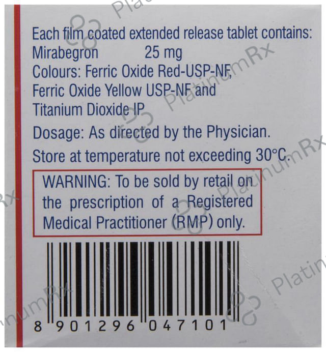 Mirago 25mg Tablet ER 10s