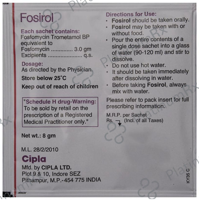 Fosirol 3mg Powder 8gm