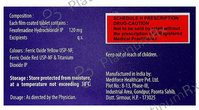 Histafree 120mg Tablet 10s