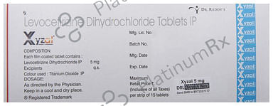 Xyzal 5mg Tablet 15s
