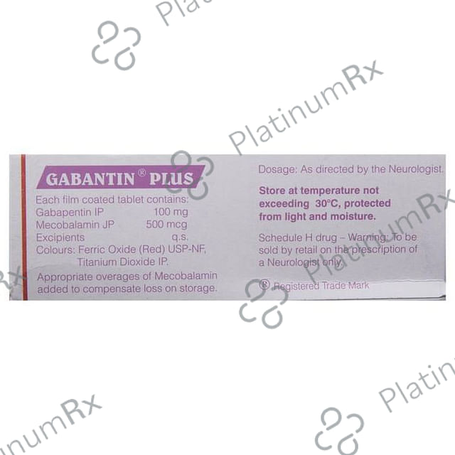 Gabantin Plus 100mg/500mcg Tablet 10s