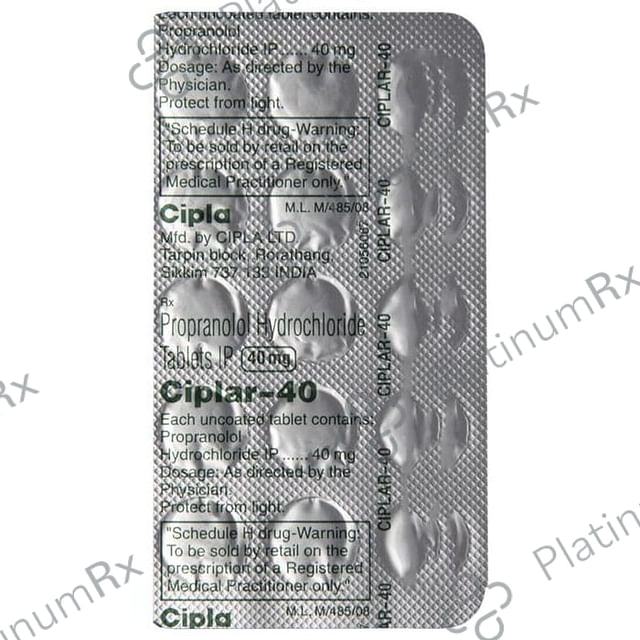 Ciplar 40mg Tablet 15s