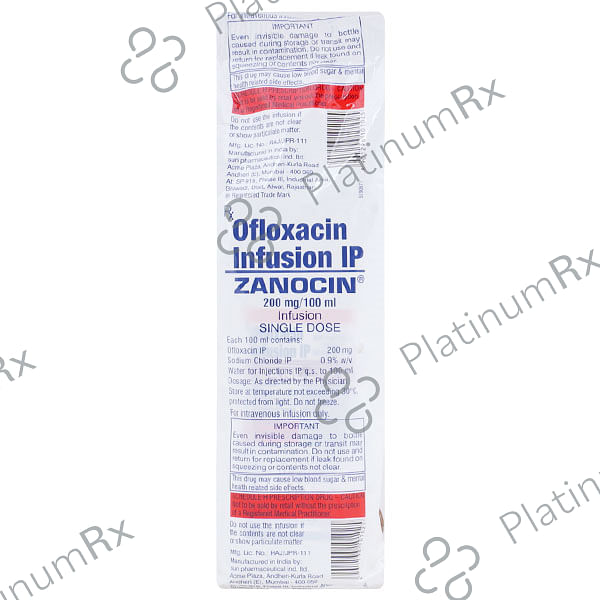 Zanocin 200mg Infusion 100ml