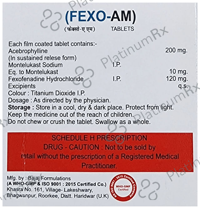 Fexo AM Tablet SR 10s
