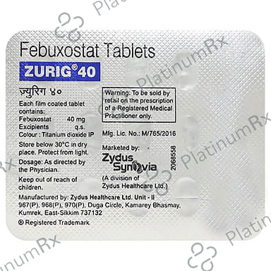 Zurig 40mg Tablet 15s