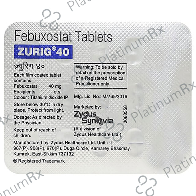Zurig 40mg Tablet 15s