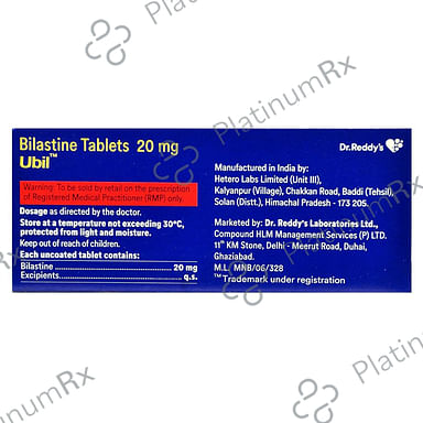 Ubil 20mg Tablet 10s