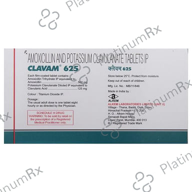 Clavam 625mg Tablet 10s