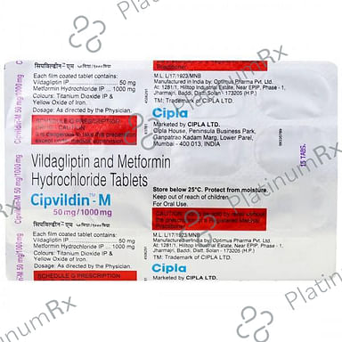 Cipvildin M 50/1000mg Tablet 15s