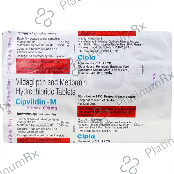 Cipvildin M 50/1000mg Tablet 15s