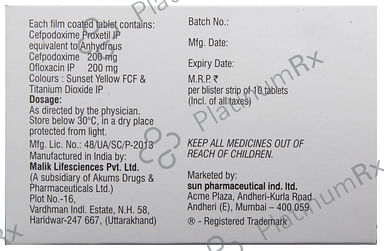 Cepodem O 200/200mg Tablet 10s