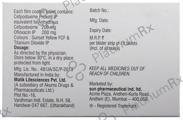 Cepodem O 200/200mg Tablet 10s