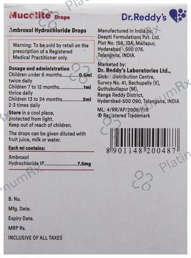 Mucolite 7.5mg Drops 15ml