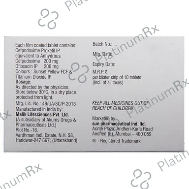 Cepodem O 200/200mg Tablet 10s