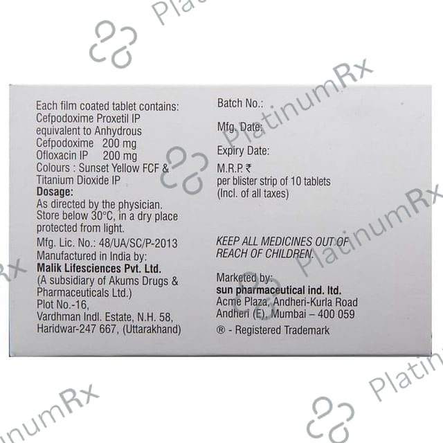 Cepodem O 200/200mg Tablet 10s