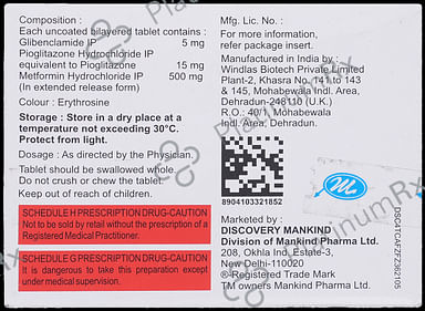 Glucomust PM 5/500/15mg Tablet ER 10s
