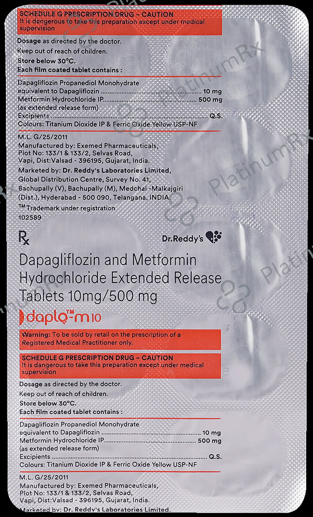Daplo M 10/500mg Tablet 10s
