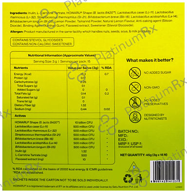 Setu Lean: Lite Pro+ Sachet (15 Each) Lemon 2 units