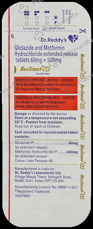 Reclimet XR 60/500mg Tablet XR 14s