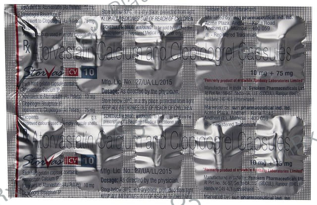 Storvas CV 10/75mg Capsule 10s