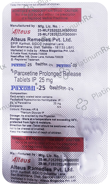 Paxonil 25mg Tablet 15s