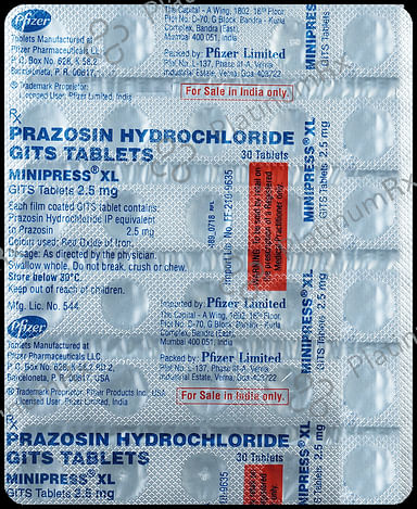 Minipress XL 2.5mg Tablet 30s