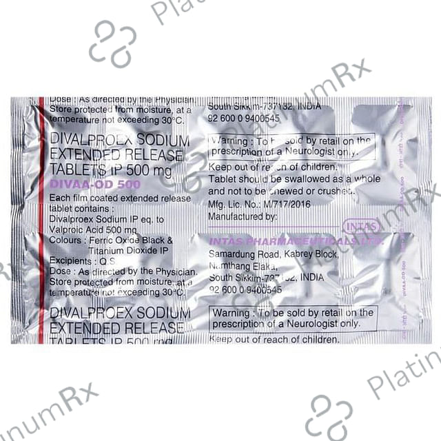 Divaa OD ER 500mg Tablet 10s