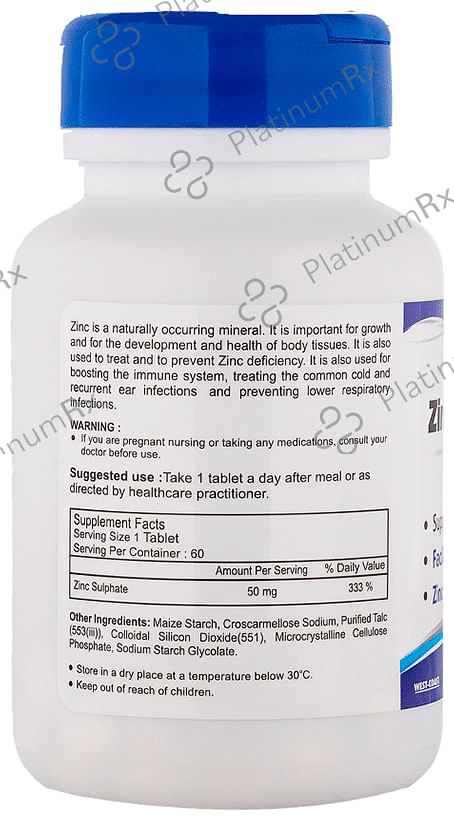 HealthVit Zinc Sulphate 50mg Tablet