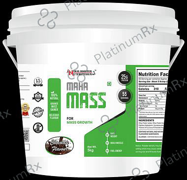 Animal Booster Nutrition Maha Mass for Mass Growth Powder Chocolate 5 Powder