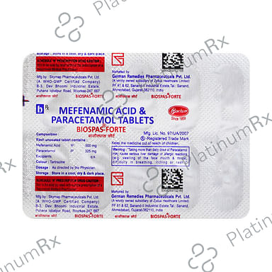 Biospas Forte 500/325mg Tablet 15s