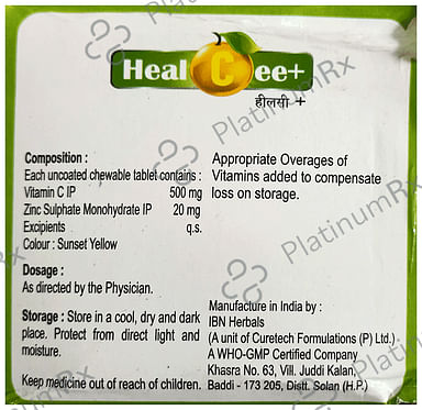 Healing Pharma Healcee Plus Orange Tablet 15s