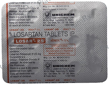 Losar 25mg Tablet 15s