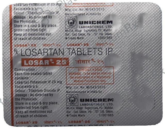 Losar 25mg Tablet 15s