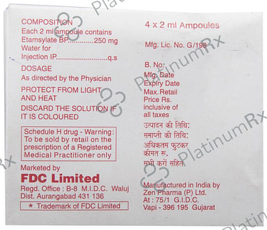 Ethasyl 250mg Injection 2ml