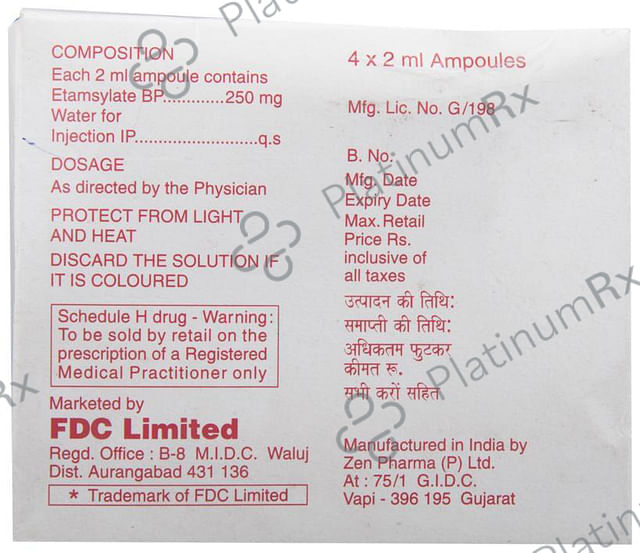 Ethasyl 250mg Injection 2ml