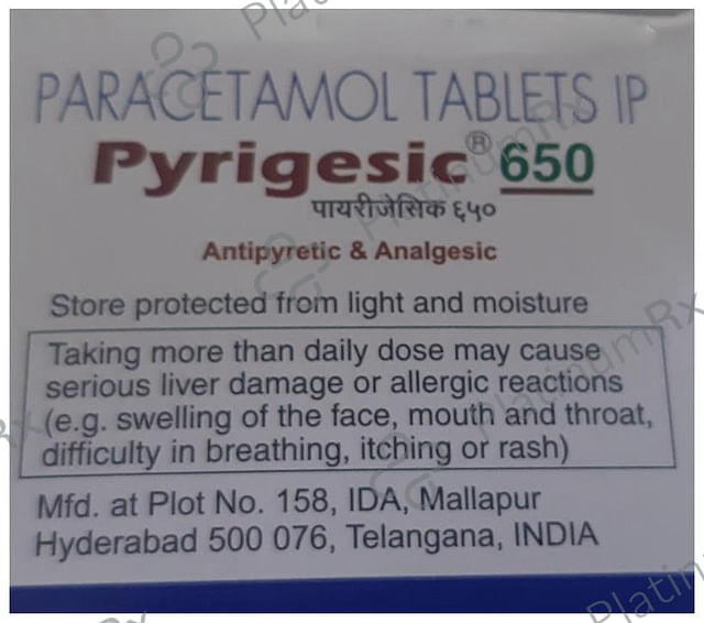 Pyrigesic 650 Tablet 15 Tablet