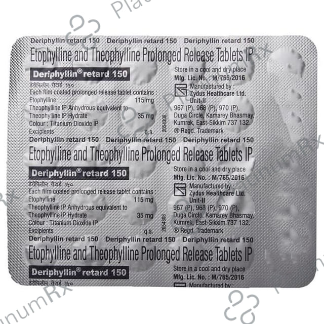Deriphyllin Retard 150mg Tablet PR 30s