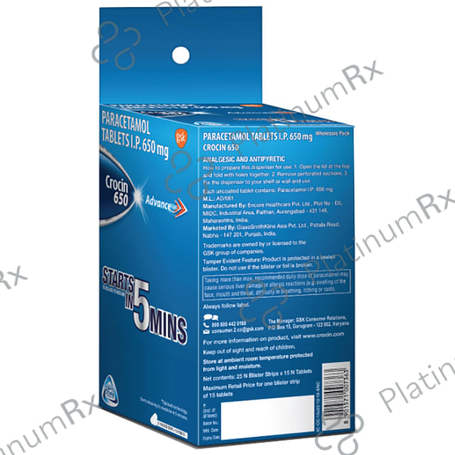 Crocin Advance 500mg Tablet 20s