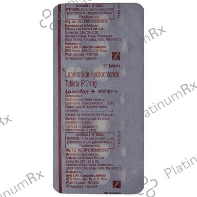 Lomofen Plus 2mg Tablet 20s
