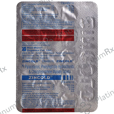 Zincold 2/500/10mg Tablet 15s