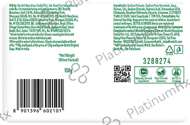 Dettol Original Germ Defence Bathing Soap Bar (150gm Each) 5 units
