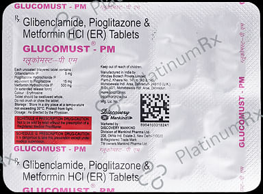 Glucomust PM 5/500/15mg Tablet ER 10s