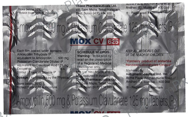 Mox CV 625 500/125mg Tablet 10s