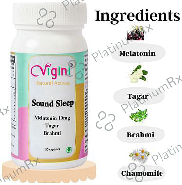 Vigini Sound Sleep Melatonin 10mg Tagar Brahmi Capsule