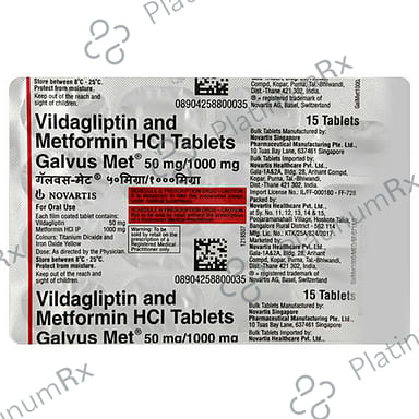 Galvus Met 50/1000mg Tablet 15s