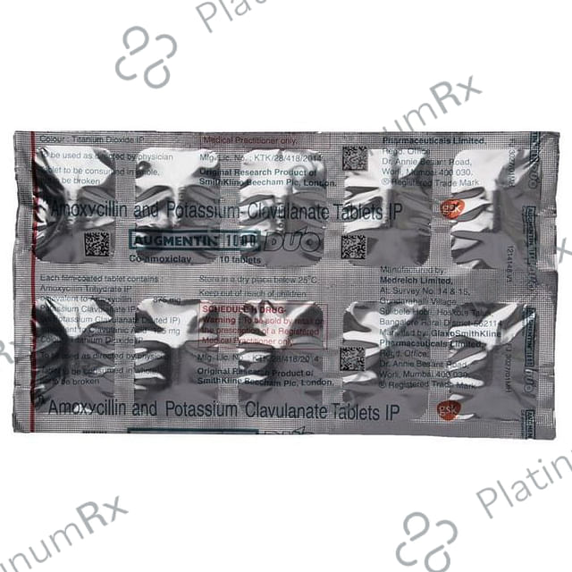Augmentin 1000 Duo 875/125mg Tablet 10s