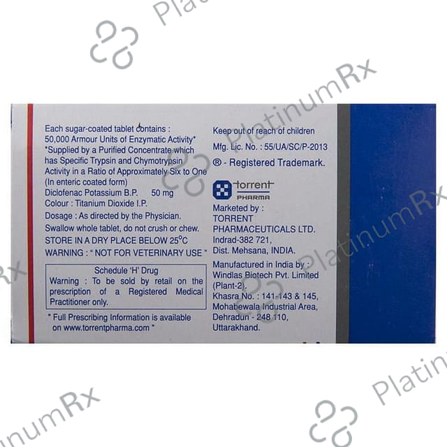 Chymoral Plus 50mg/50000AU Tablet 15s