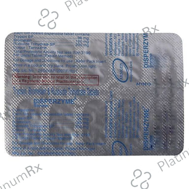 Disperzyme 180/200/96mg Tablet 10s